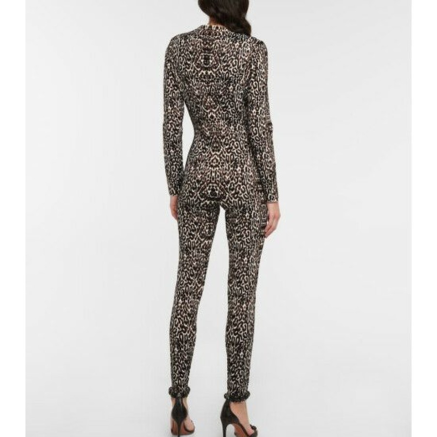 * Alaia Leopard Jacquard Jumpsuit