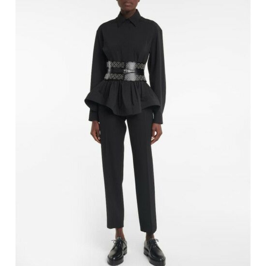 * Alaia High-Rise Cotton Pants