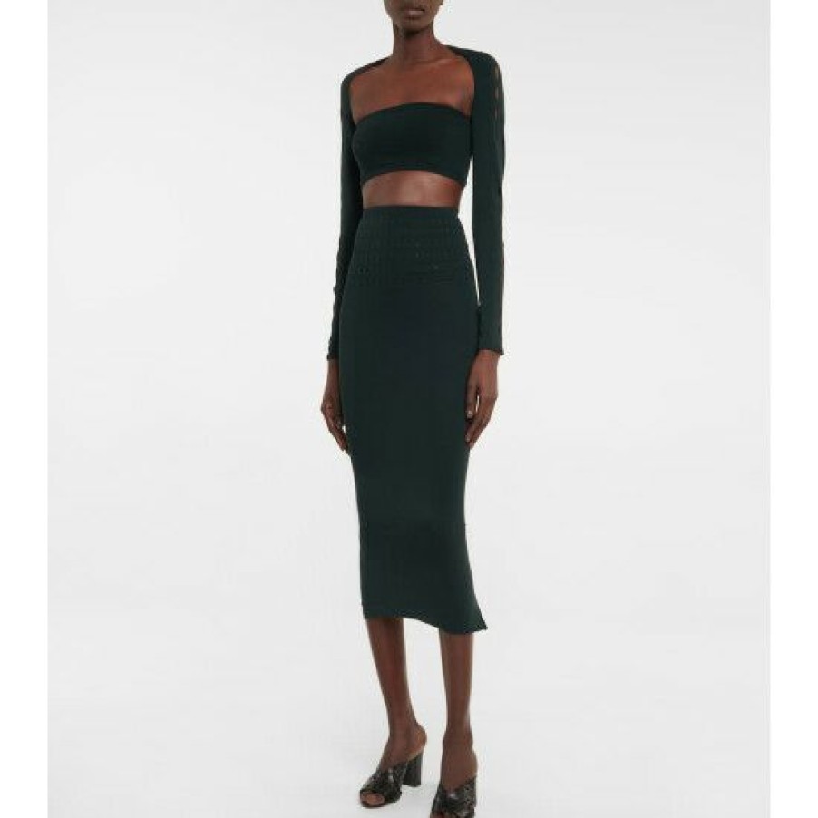 * Alaia Cutout Technical Midi Skirt