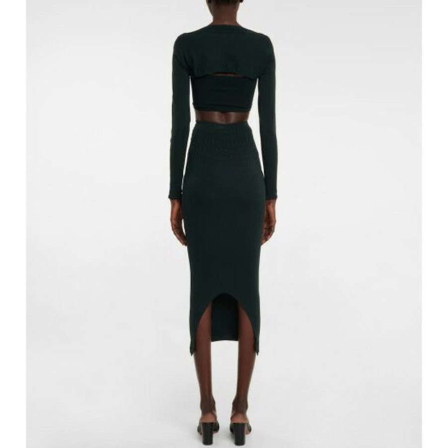 * Alaia Cutout Technical Midi Skirt