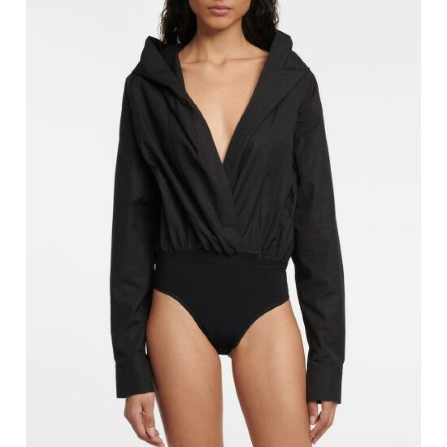 * Alaia Hooded Cotton Bodysuit