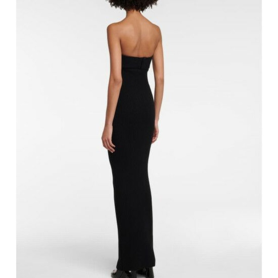 * Alaia Strapless Wool-Blend Gown