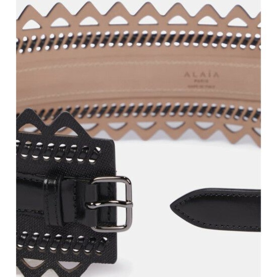 * Alaia Laser-Cut Leather Corset Belt