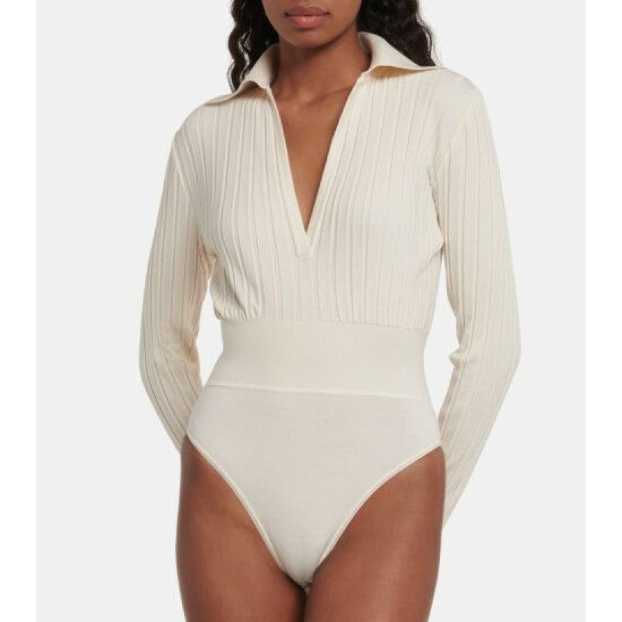 * Alaia Ambra Wool-Blend Bodysuit