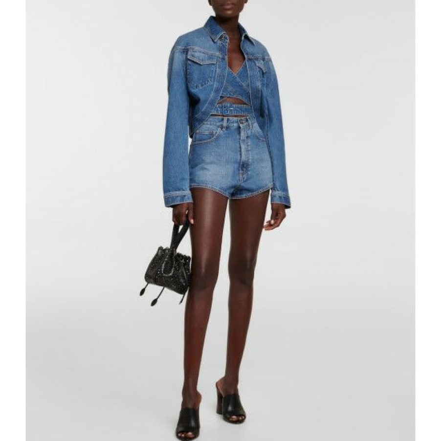 * Alaia High-Rise Denim Shorts