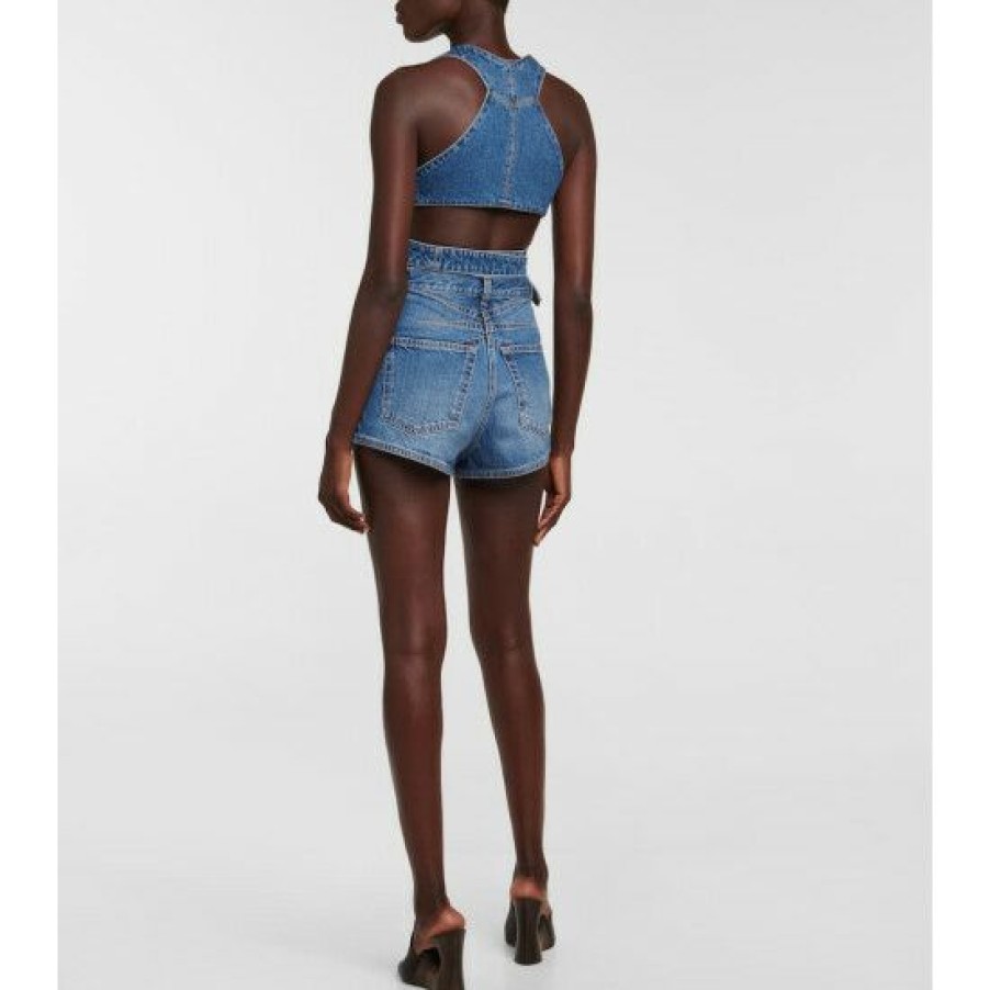 * Alaia High-Rise Denim Shorts