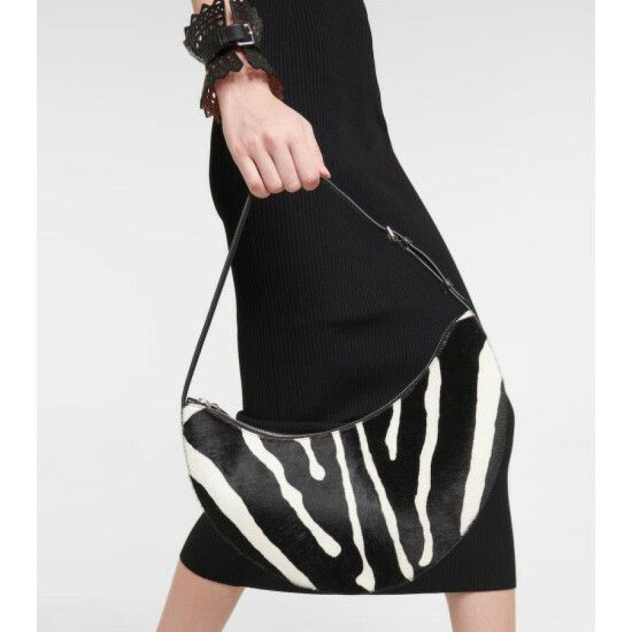 * Alaia Half Moon Zebra-Print Shoulder Bag