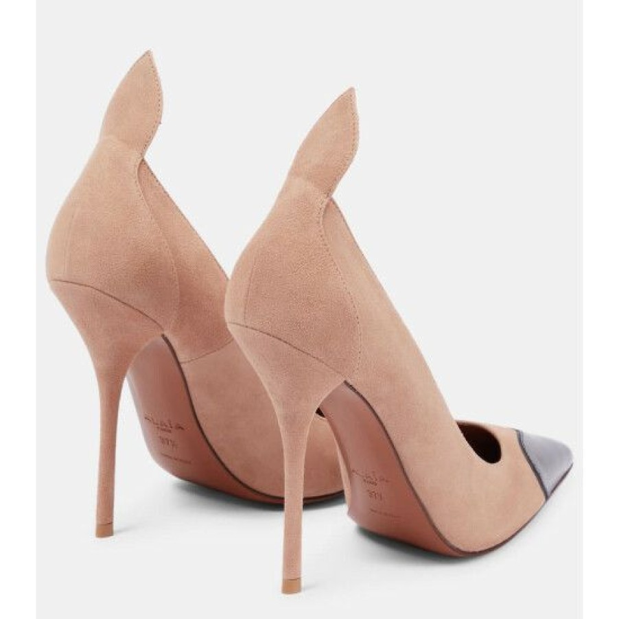 * Alaia Coeur Suede Pumps