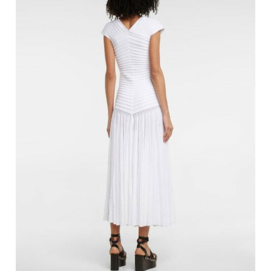 * Alaia Ribbed-Knit Midi Dress