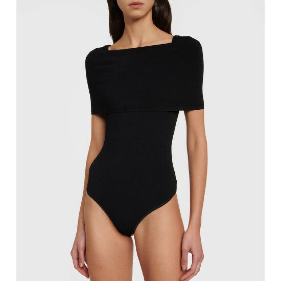 * Alaia Off-Shoulder Knit Bodysuit