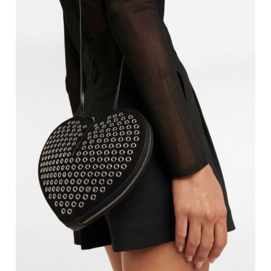 * Alaia Le Coeur Studded Leather Shoulder Bag