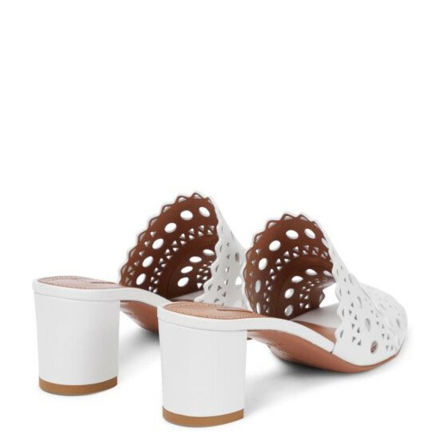 * Alaia Laser-Cut Leather Sandals