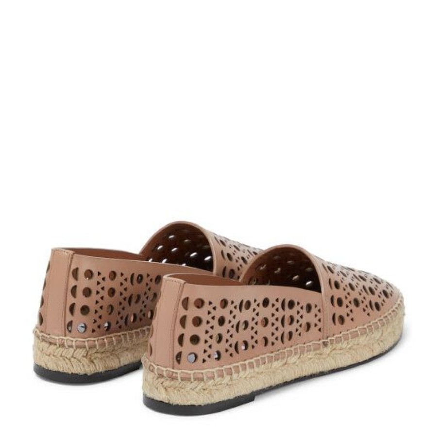 * Alaia Laser-Cut Leather Espadrilles