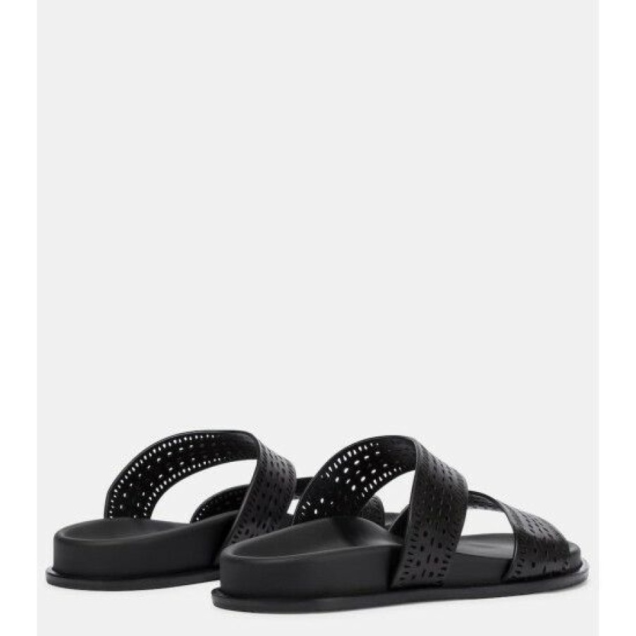 * Alaia Perforated Leather Sandals