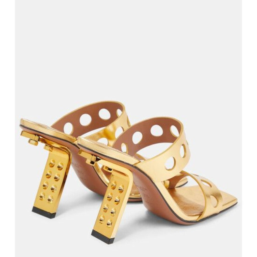 * Alaia Cutout Leather Mules