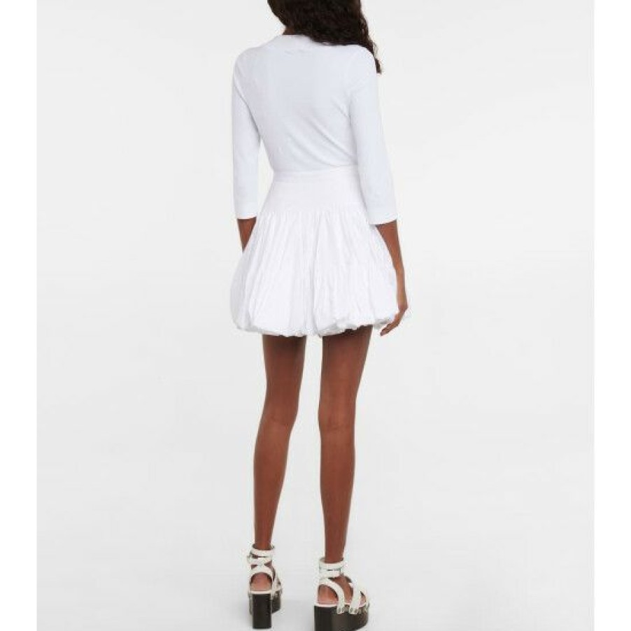 * Alaia Pleated Cotton Poplin Miniskirt