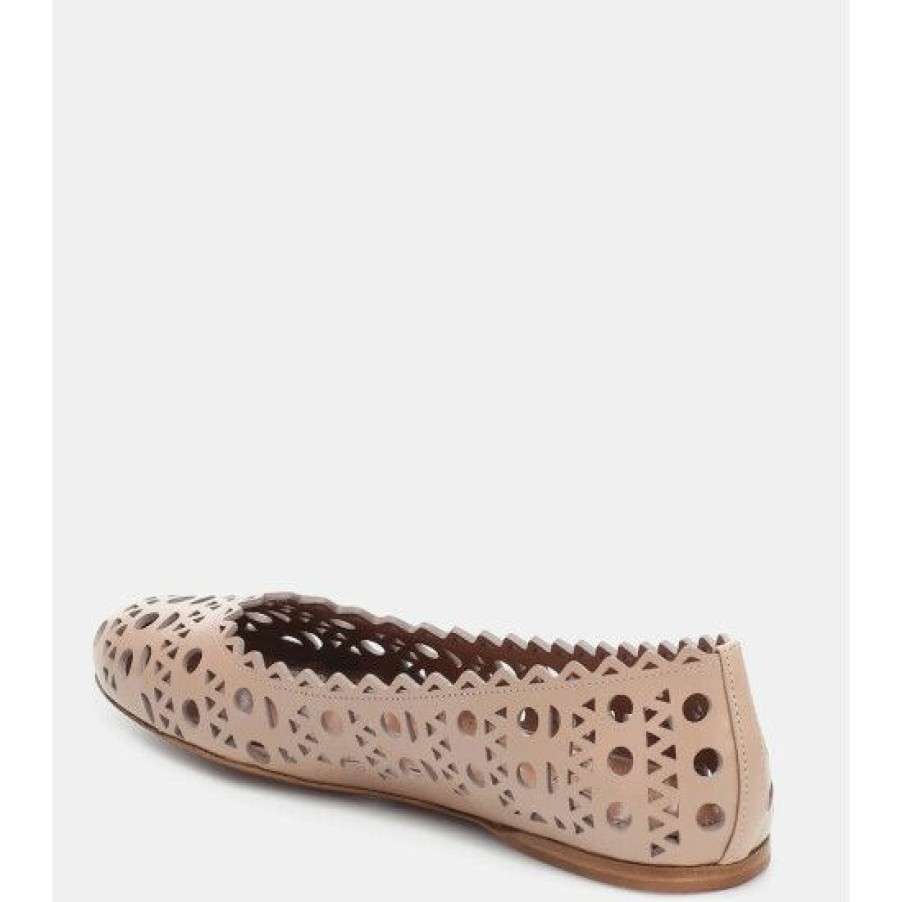 * Alaia Laser-Cut Leather Ballet Flats