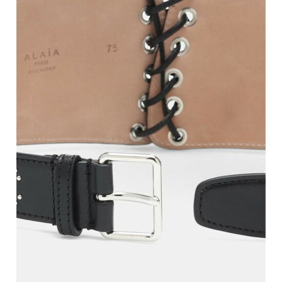 * Alaia Embellished Leather Belt