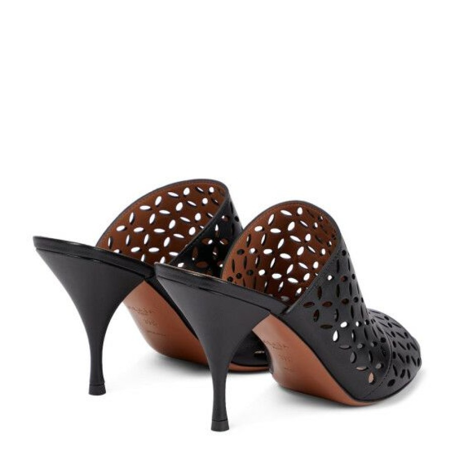 * Alaia Laser-Cut Leather Sandals