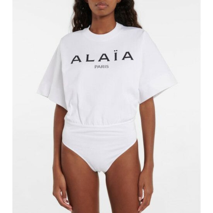 * Alaia Logo Cotton Jersey Bodysuit