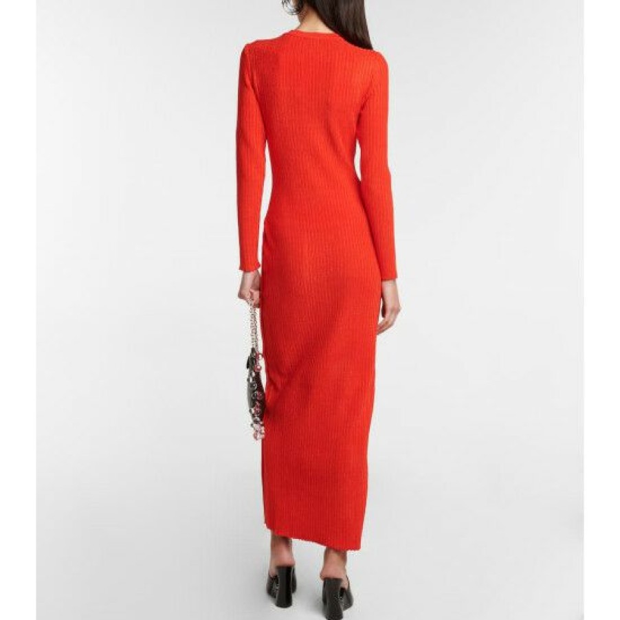 * Alaia Ribbed-Knit Maxi Dress