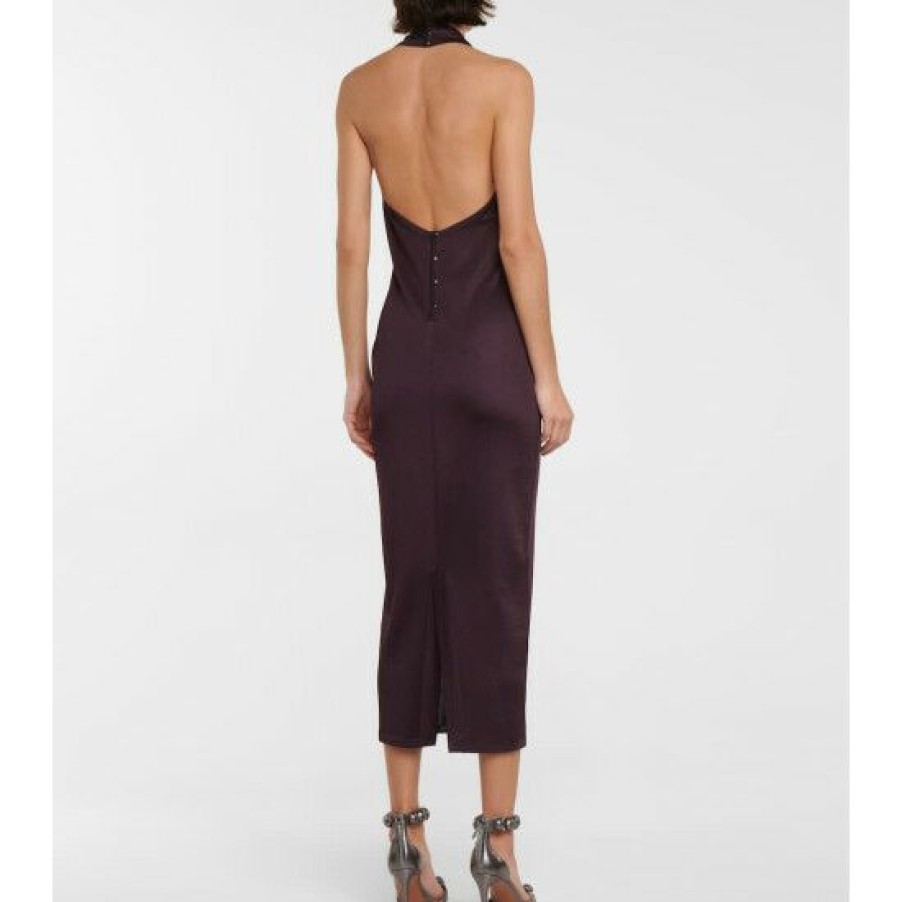 * Alaia Halterneck Knit Midi Dress