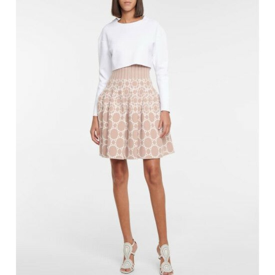 * Alaia Jacquard Stretch-Knit Miniskirt