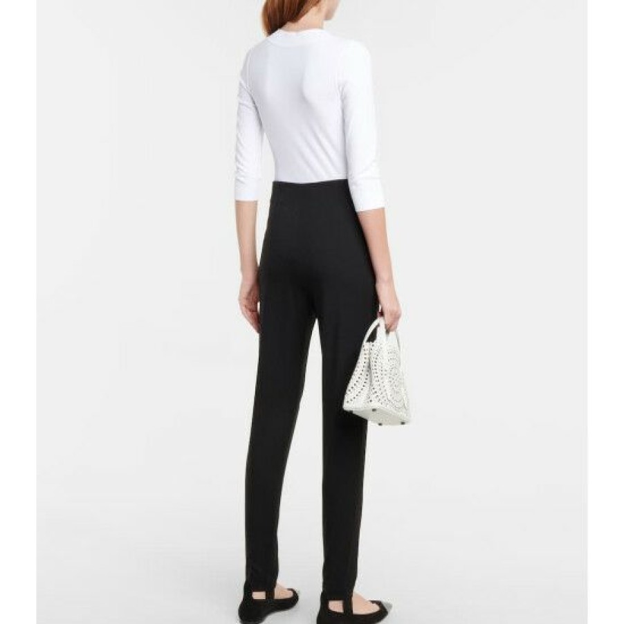 * Alaia High-Rise Stirrup Wool Pants