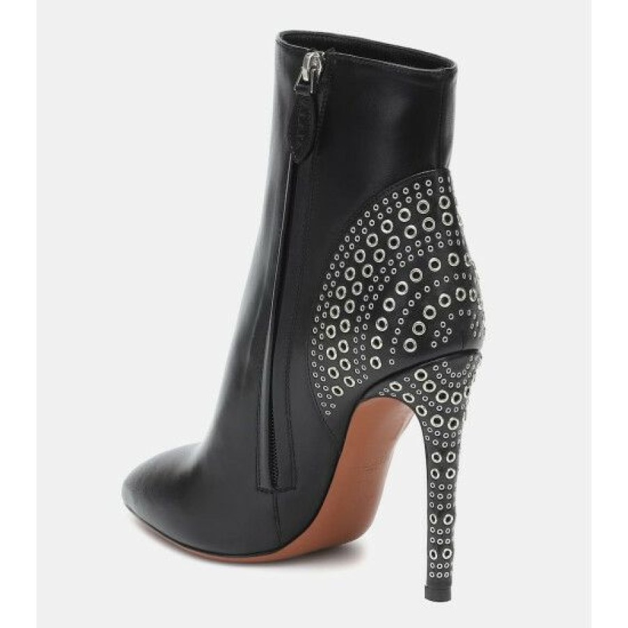 * Alaia Embellished Leather Ankle Boots