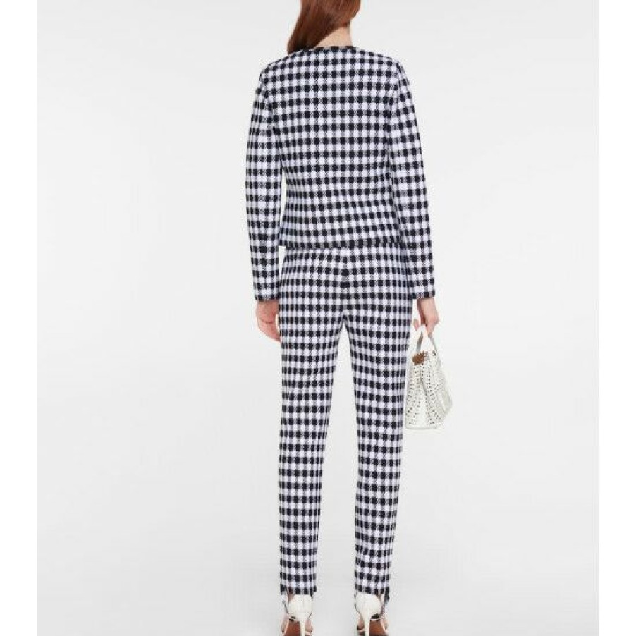 * Alaia High-Rise Checked Stirrup Pants