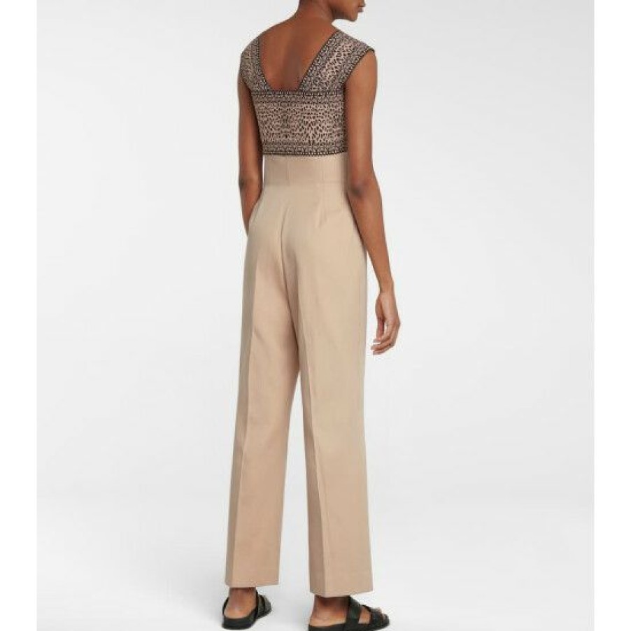 * Alaia High-Rise Cotton Gabardine Pants