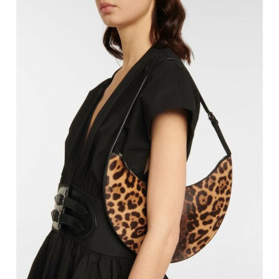 * Alaia Le Demi-Lune Leopard-Print Shoulder Bag