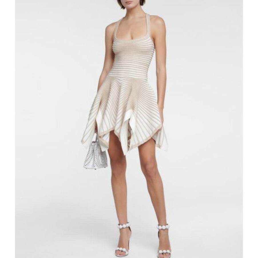 * Alaia Crepe And Chenille Ballerina Minidress