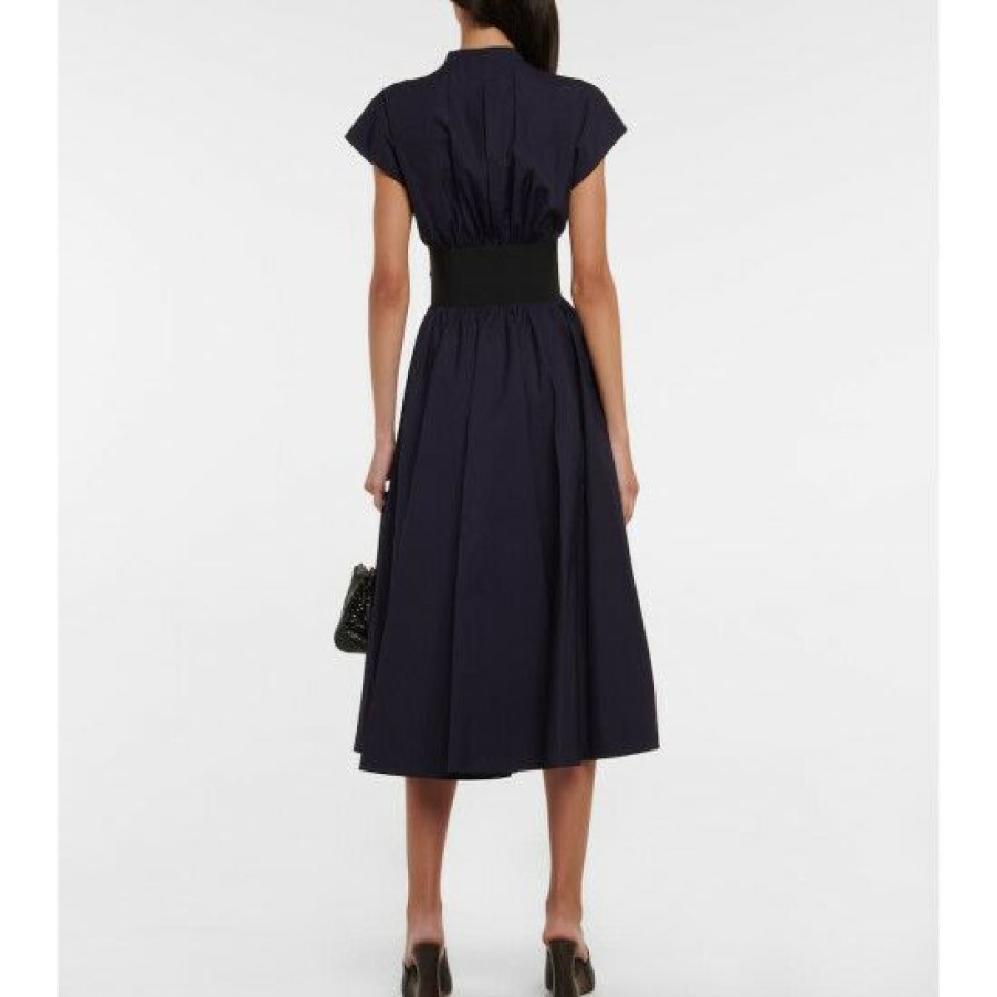 * Alaia Belted Cotton Poplin Midi Dress