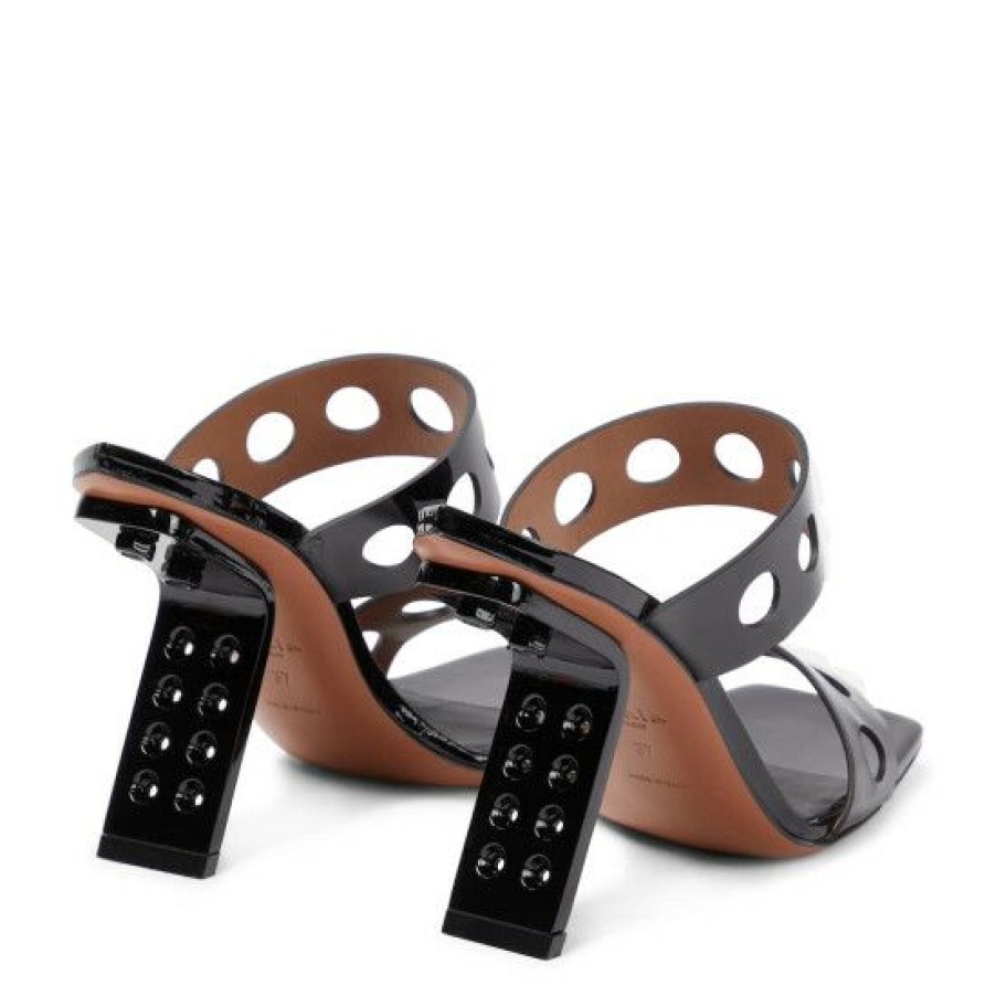 * Alaia Cutout Leather Mules