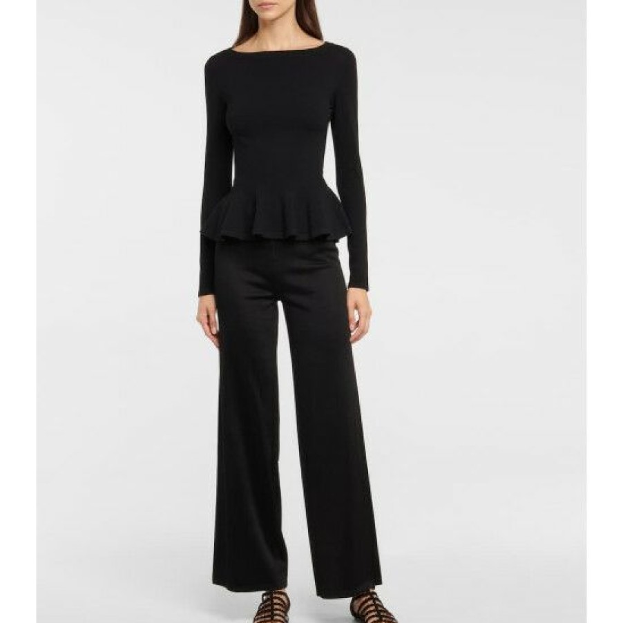 * Alaia Wide-Leg Knit Pants