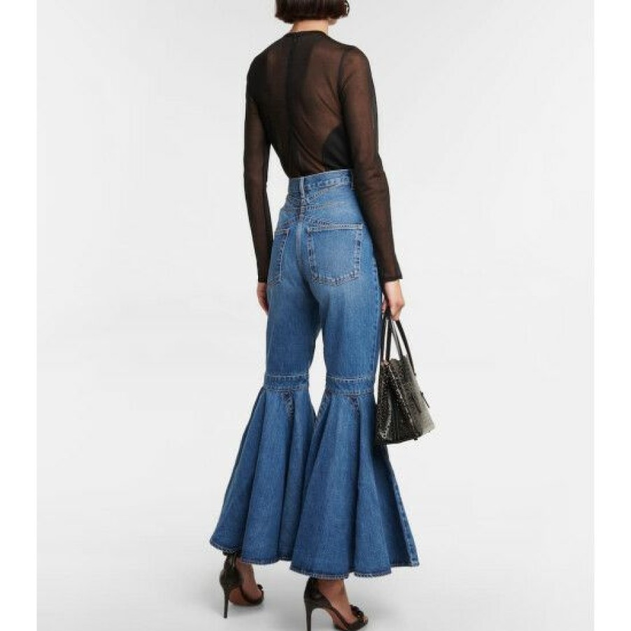 * Alaia Crinoline High-Rise Flared Jeans