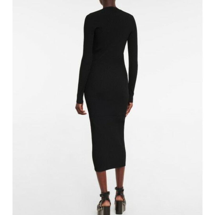 * Alaia Long-Sleeved Midi Dress