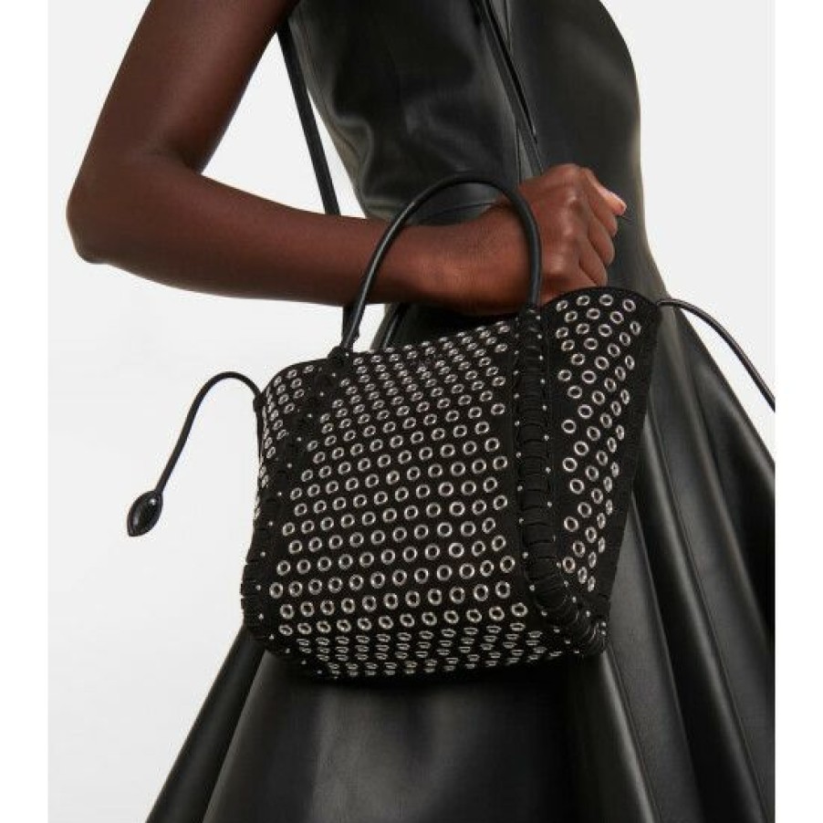 * Alaia Le Hinge Mini Studded Leather Tote