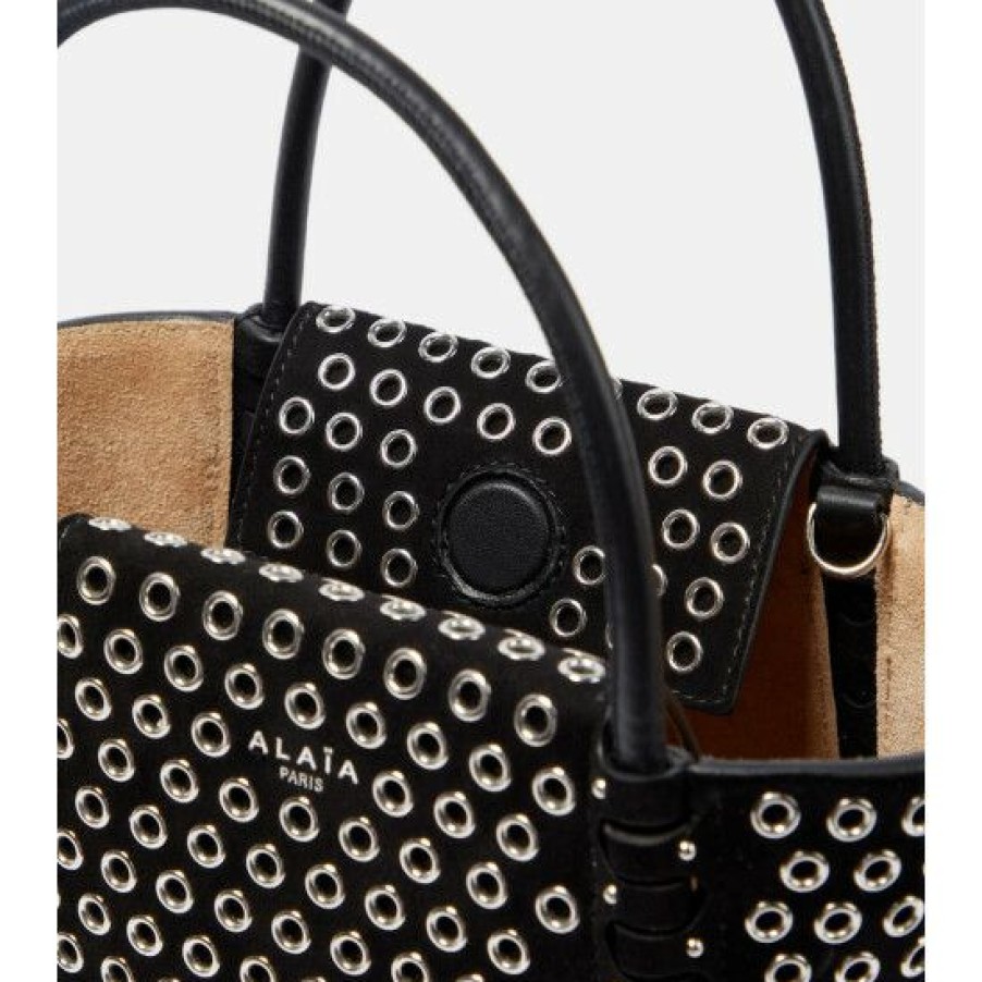 * Alaia Le Hinge Mini Studded Leather Tote