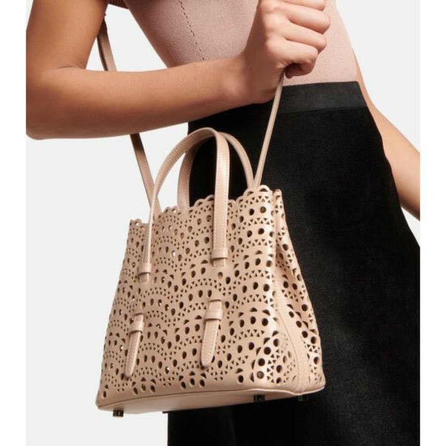 * Alaia Le Mina 20 Vienne Wave Leather Tote Bag