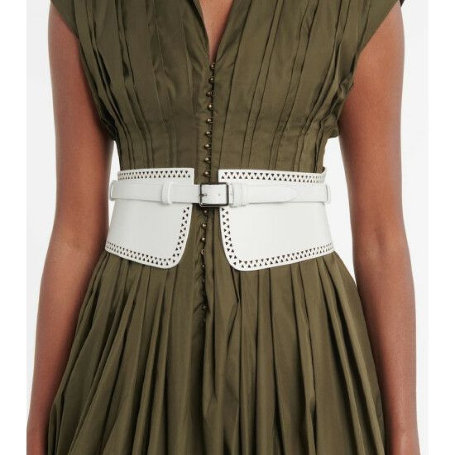 * Alaia Laser-Cut Leather Corset Belt