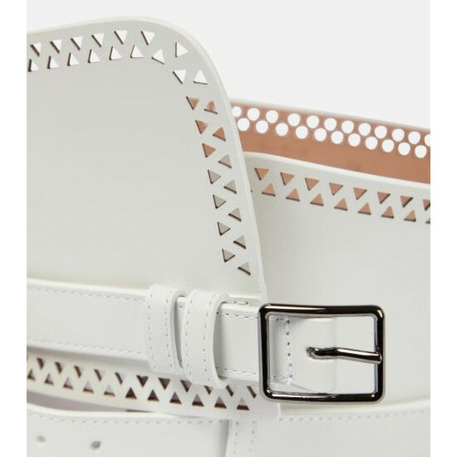 * Alaia Laser-Cut Leather Corset Belt