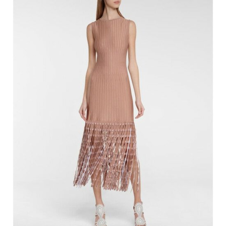 * Alaia Fringed Midi Dress