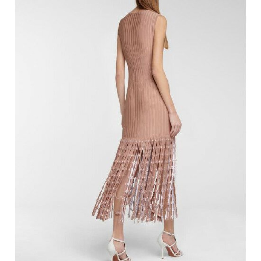 * Alaia Fringed Midi Dress