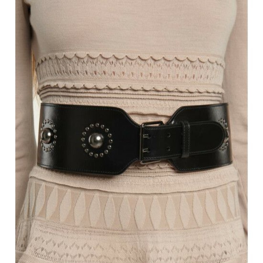 * Alaia Embellished Leather Belt