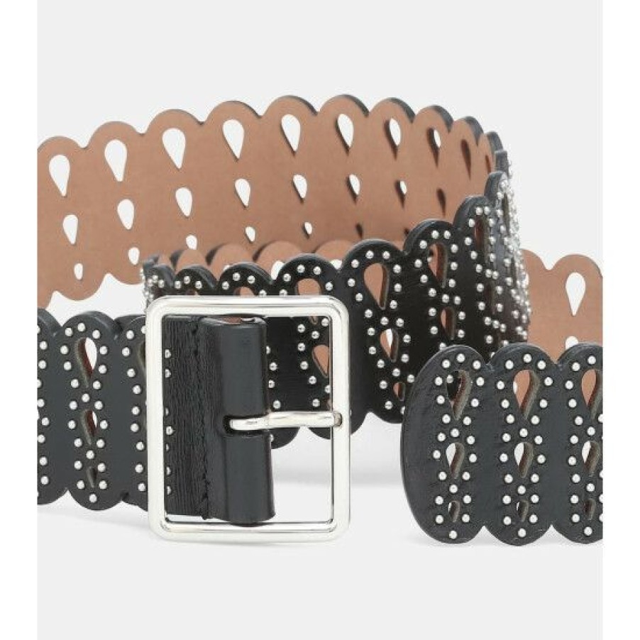 * Alaia Embellished Leather Belt