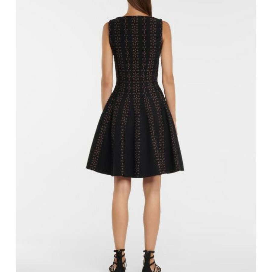 * Alaia Pleated Jacquard-Knit Minidress