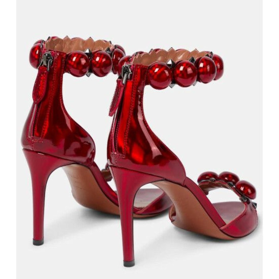 * Alaia La Bombe 90 Patent Leather Sandals