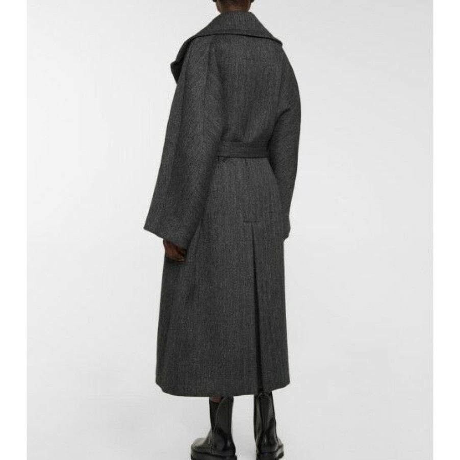 * Alaia Herringbone Wrap Coat